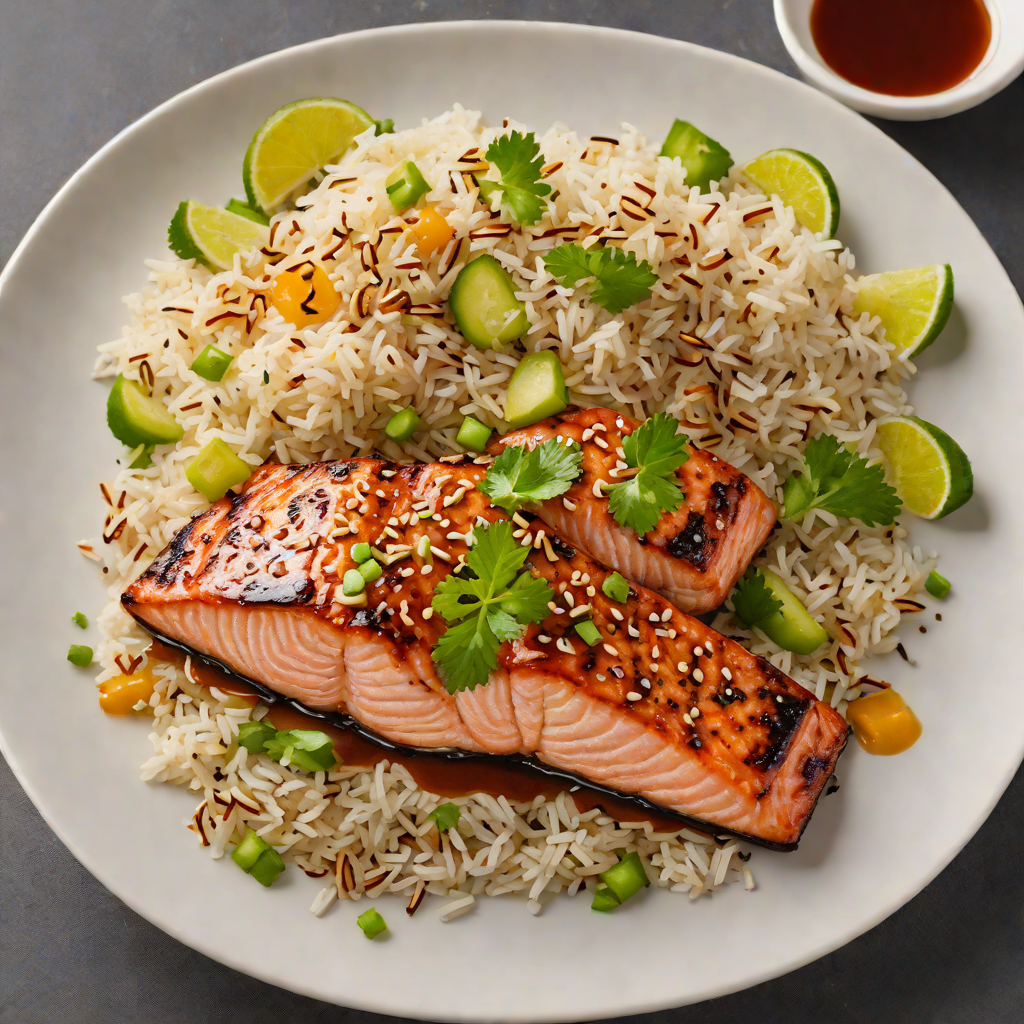 Honey-Soy Glazed Salmon with Ginger-Sesame Rice