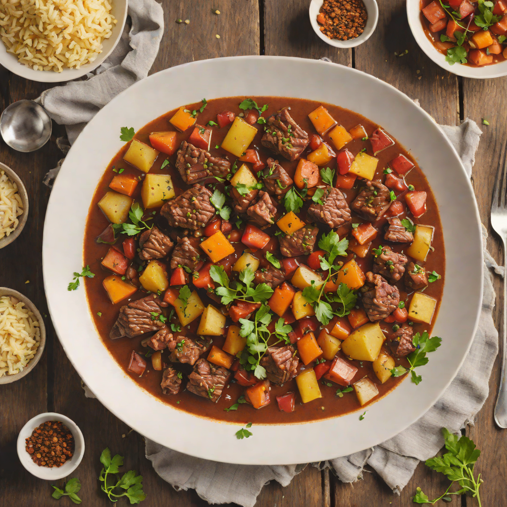 One-Pot Spiced Beef and Tomato Stew with Root Vegetables