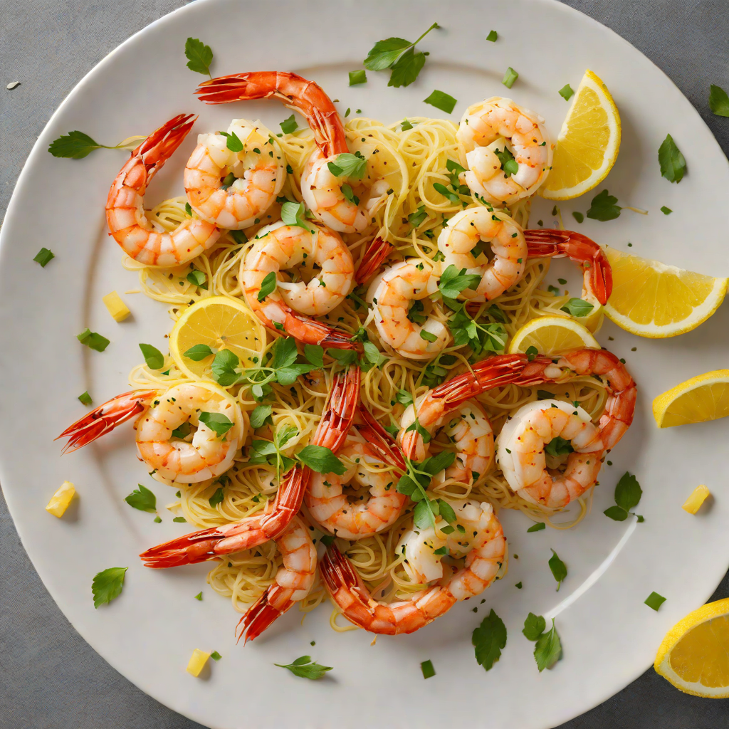 Robotic-Inspired Garlic Butter Shrimp with Lemon Zest