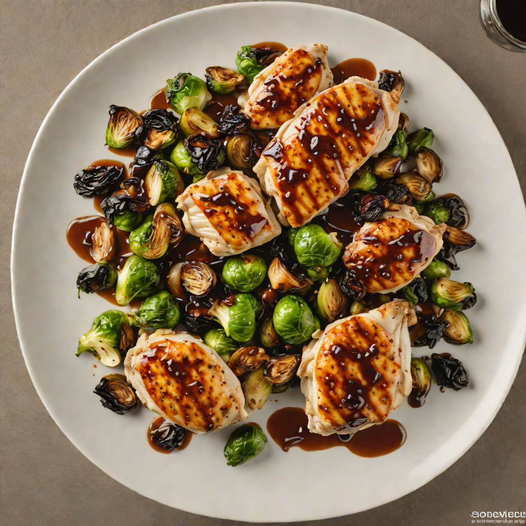 Pan-Seared Chicken with Honey-Balsamic Glaze and Roasted Brussels Sprouts