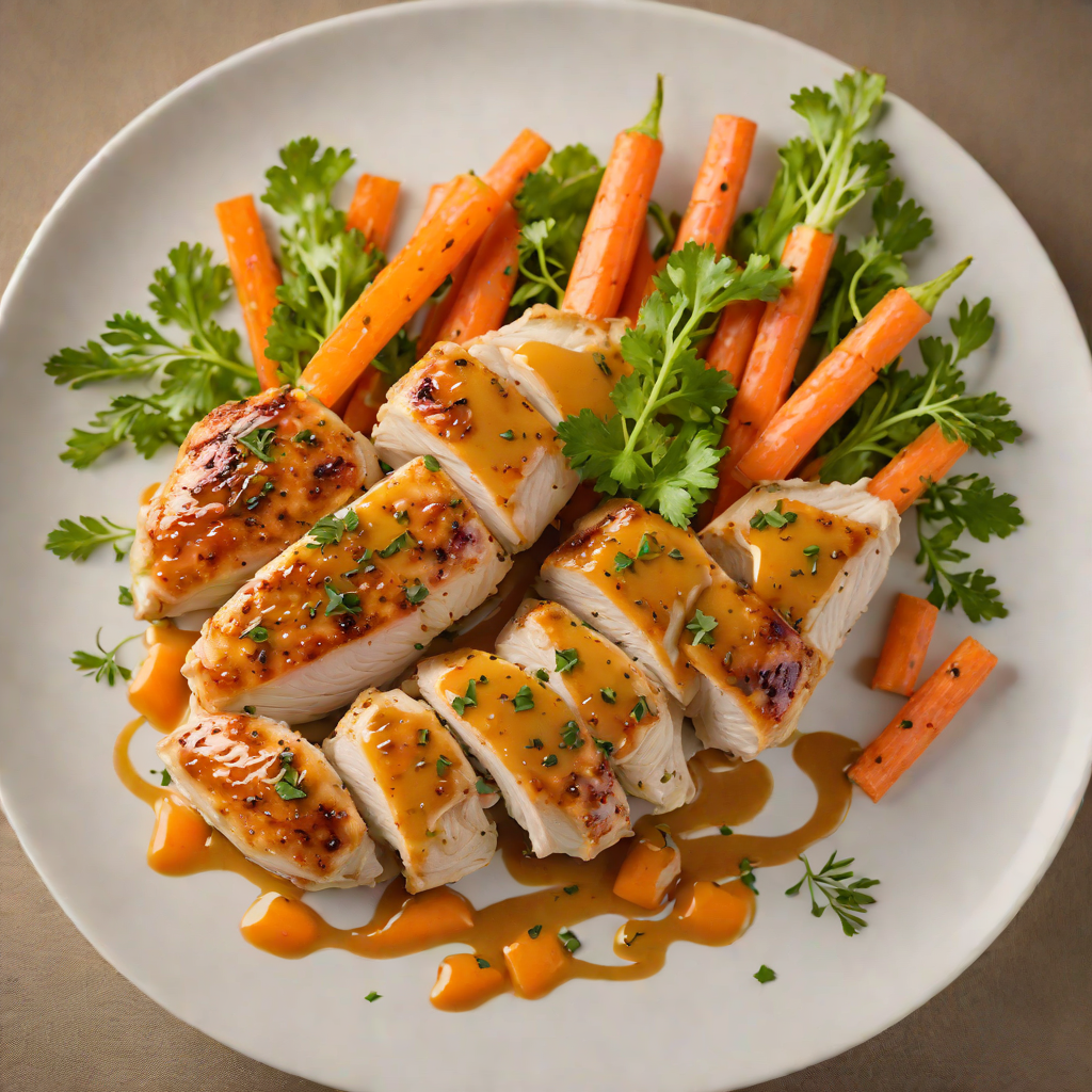 Pan-Seared Chicken with Honey-Mustard Glaze and Baby Carrots