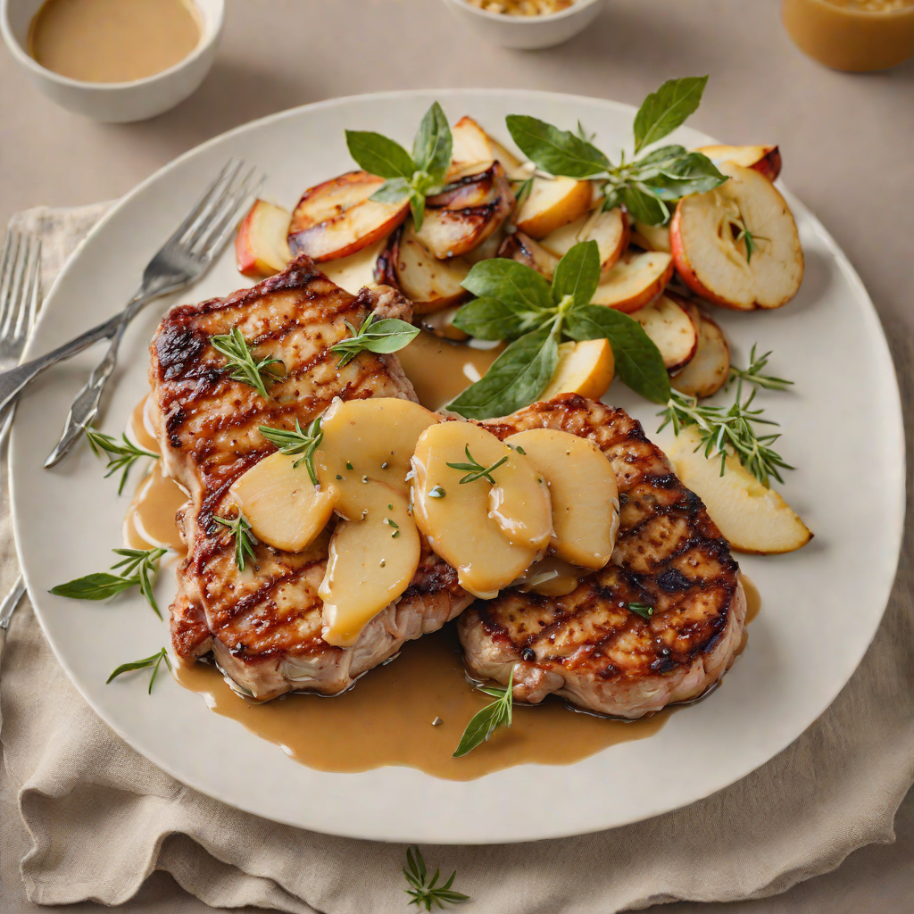 Pan-Fried Pork Chops with Caramelized Apple and Sage Butter