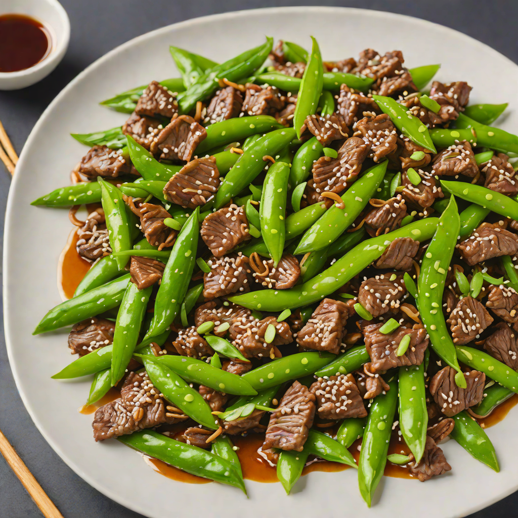 Stir-Fried Beef and Snow Peas with Ginger and Soy Sauce