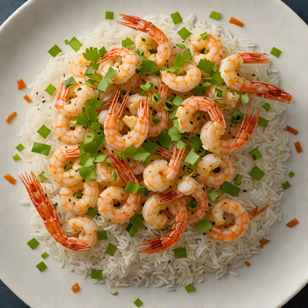 Sautéed Shrimp with Ginger and Scallions over Jasmine Rice