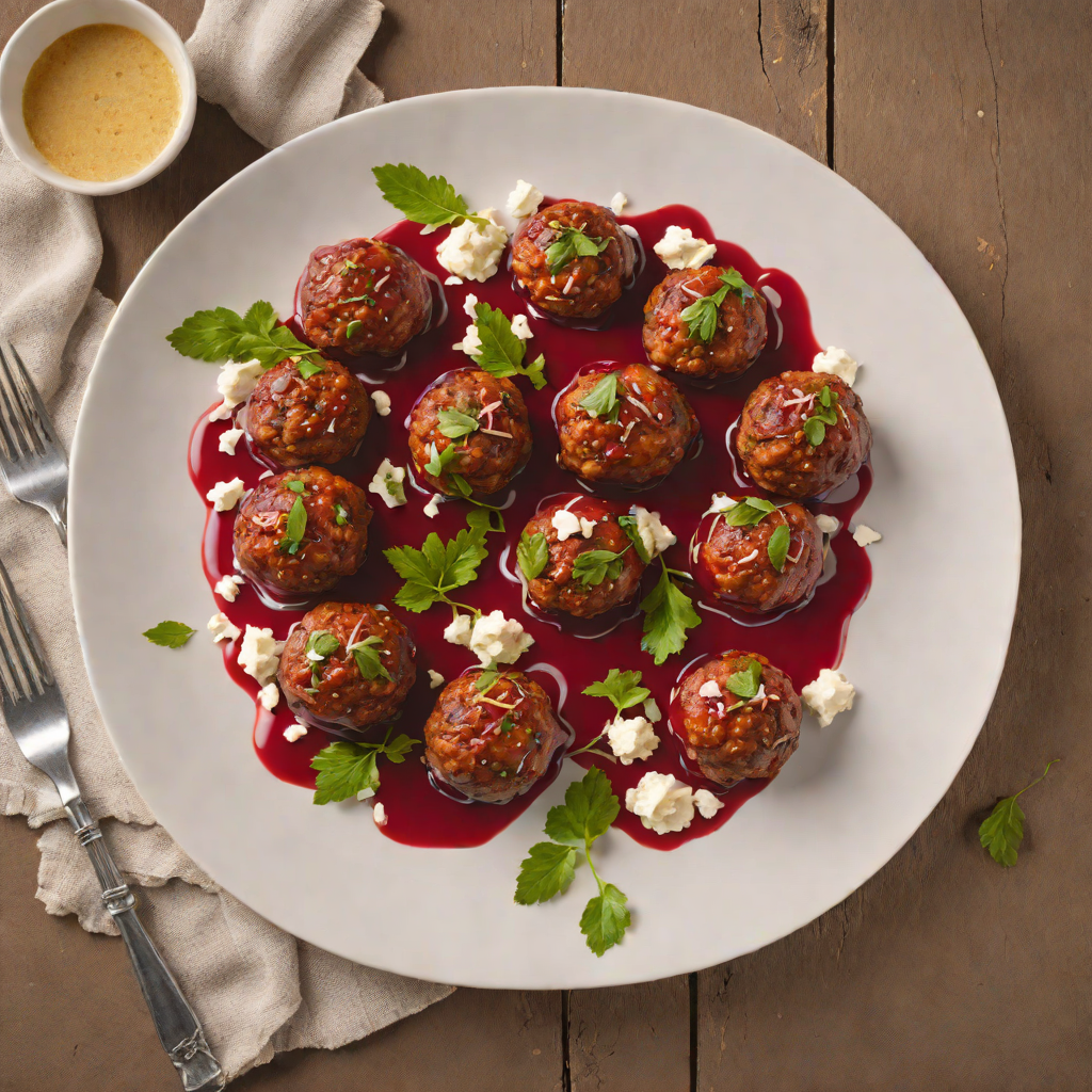 Red Beet and Feta Stuffed Lamb Meatballs