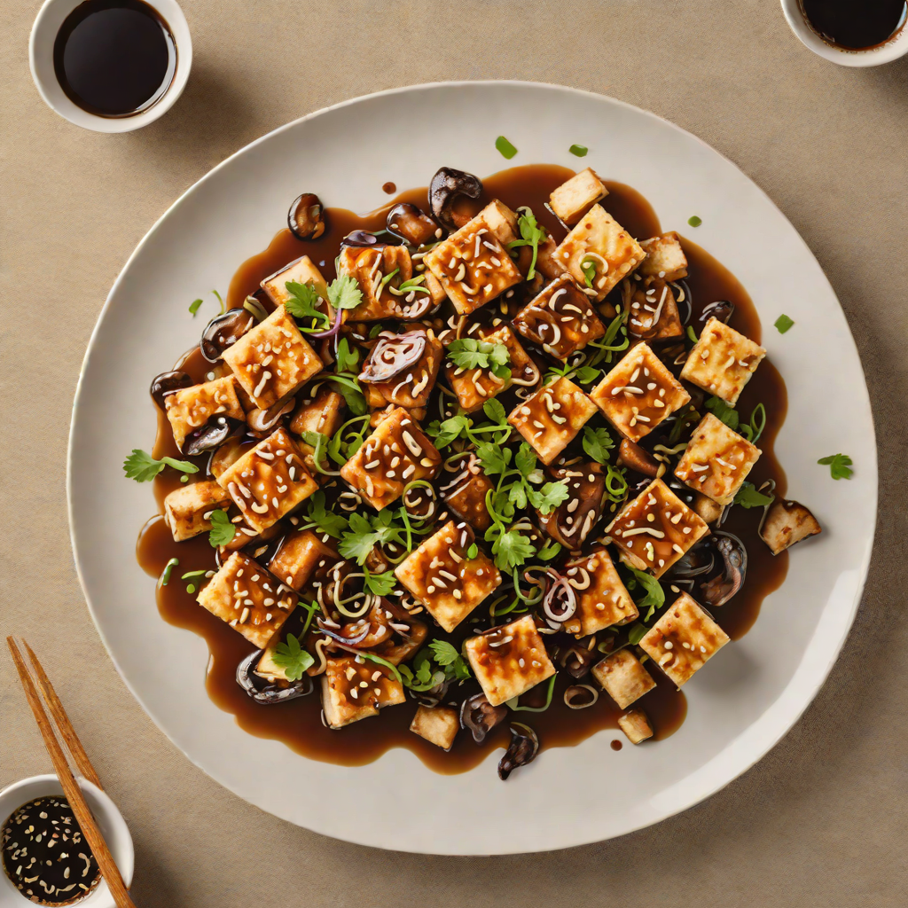 Stir-Fried Tofu with Shiitake Mushrooms and Ginger-Soy Glaze