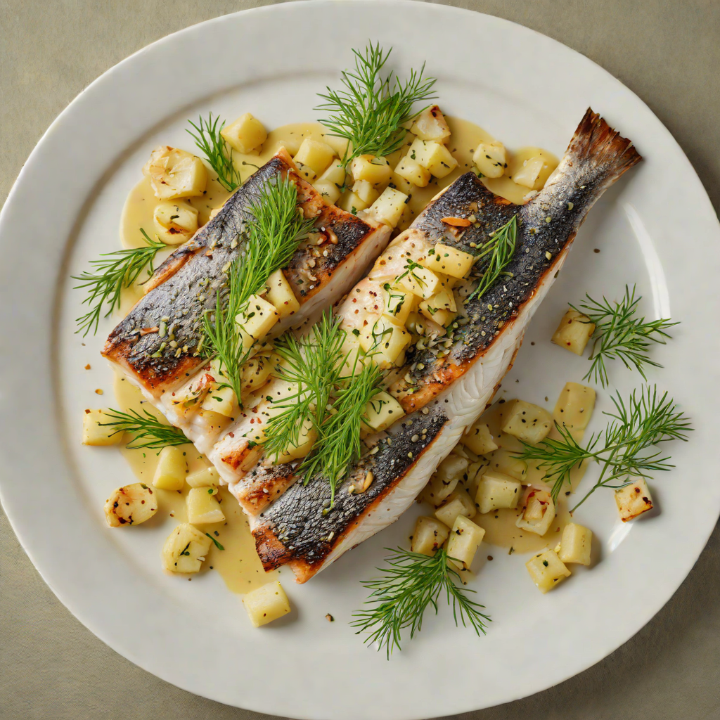 Pan-Seared Sea Bass with Garlic and Fresh Dill