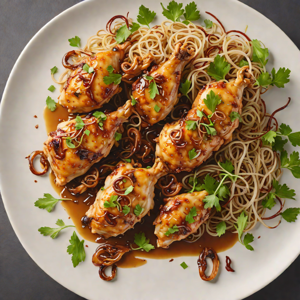 Sautéed Chicken with Honey Garlic and Crispy Shallots