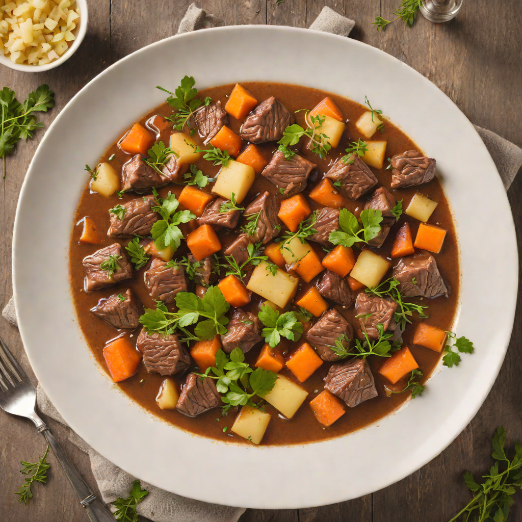 Slow-Cooked Beef Stew with Root Vegetables and Herbs