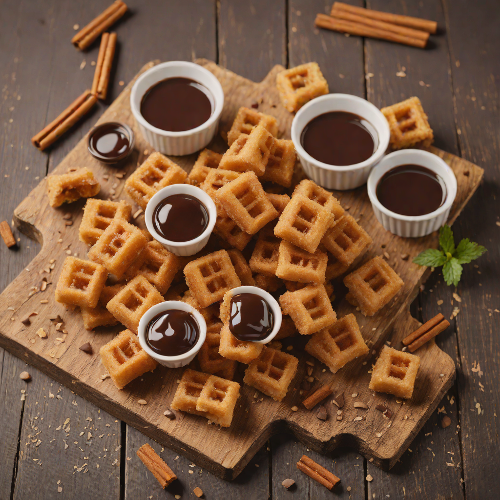 Mini Cinnamon Churro Bites with Chocolate Dipping Sauce