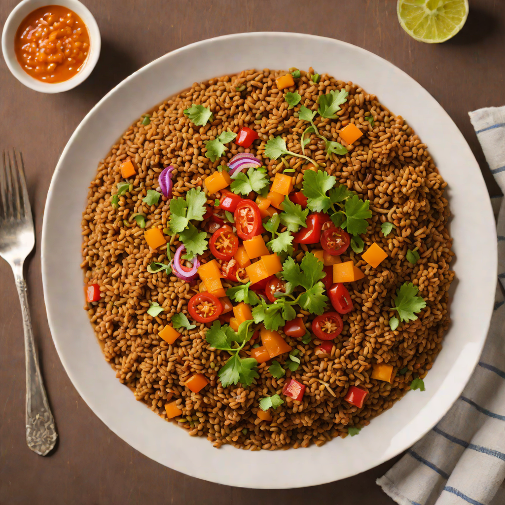 Ethiopian-Inspired Lentil and Berbere Spiced Injera Bowl