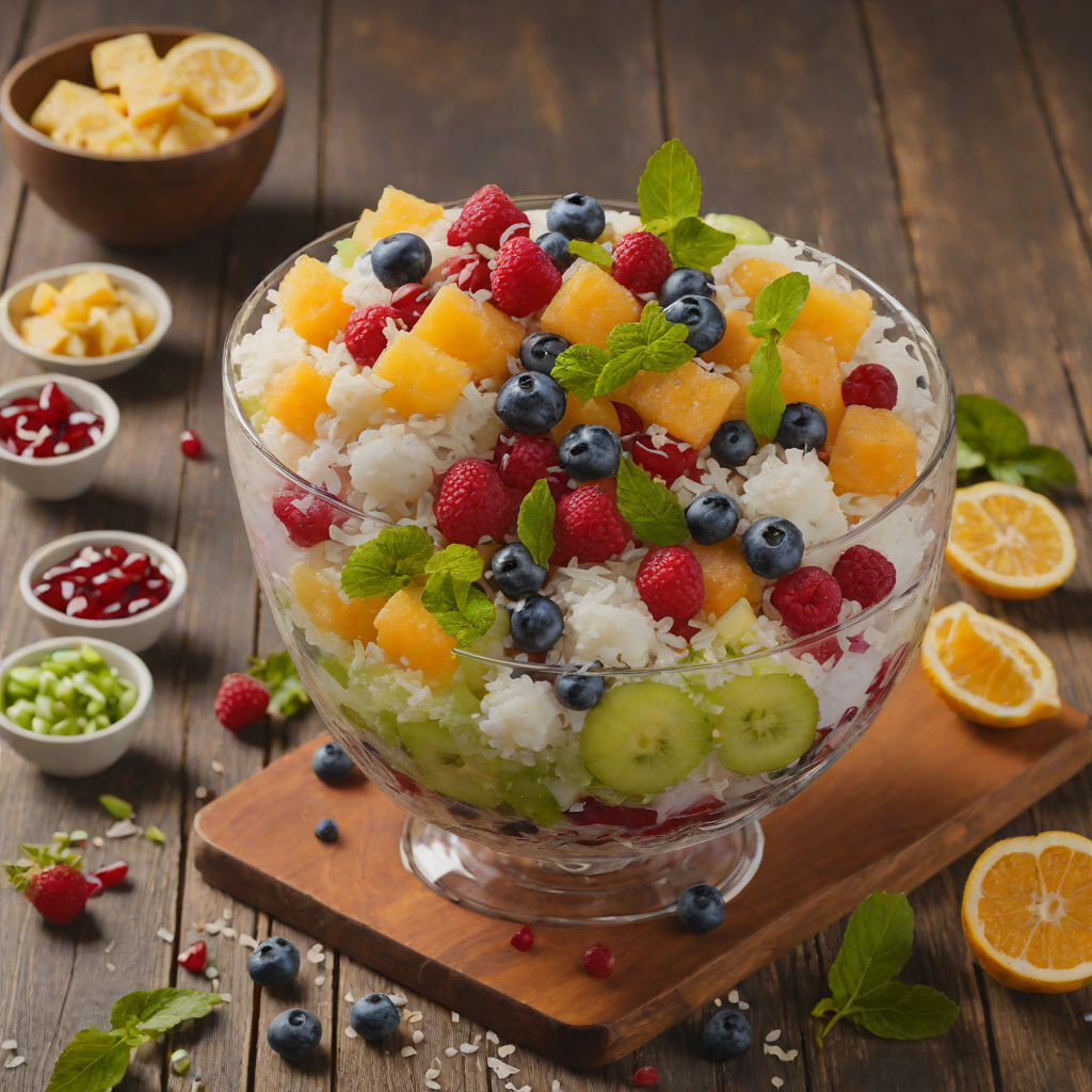 Halo-Halo with Sweetened Beans, Fruits, and Shaved Ice