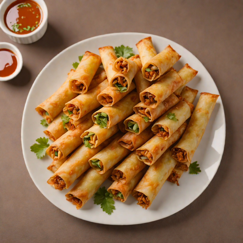 Pan-Fried Lumpia Wrapped in Crispy Egg Rolls