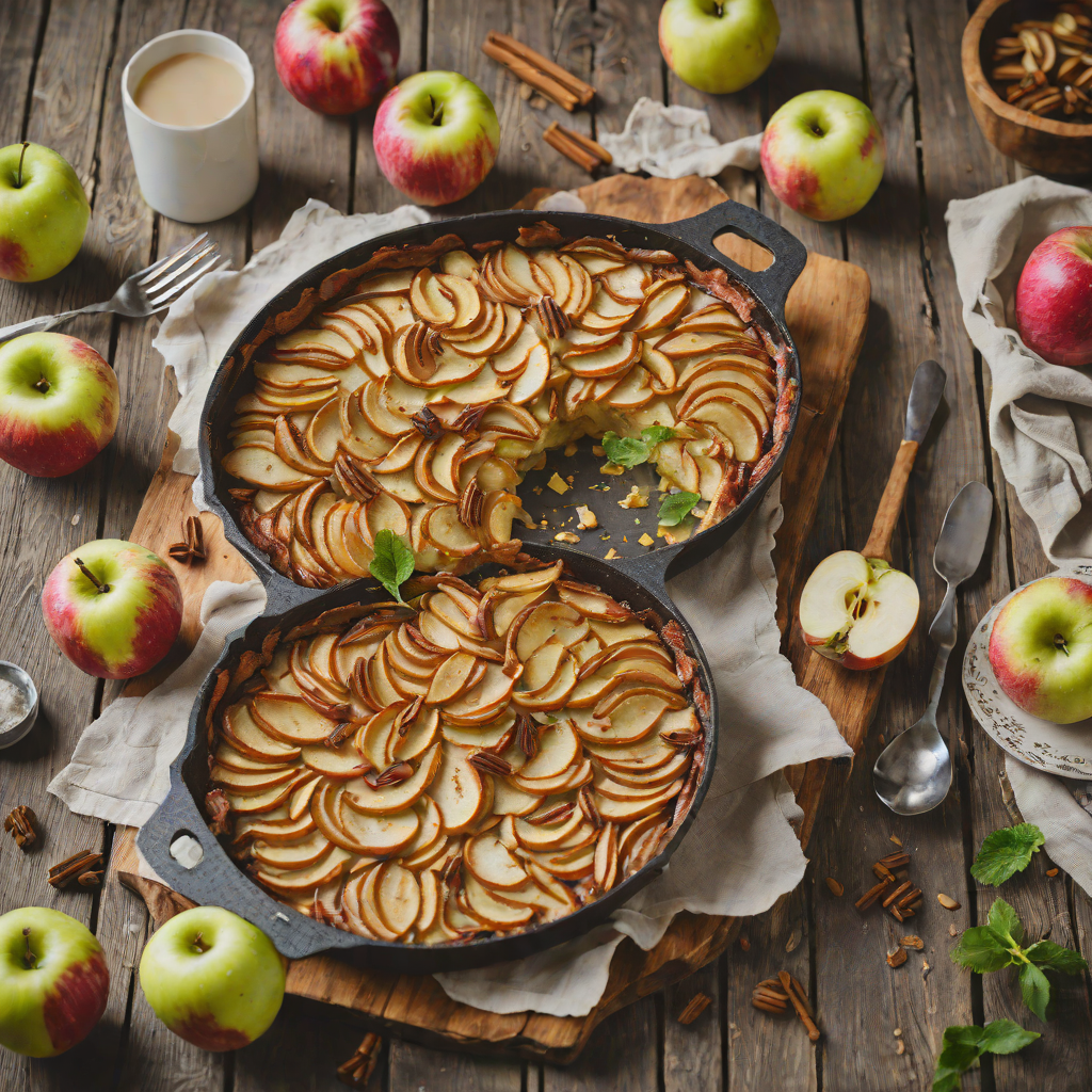Glazed French Apple Clafoutis with Cinnamon and Vanilla