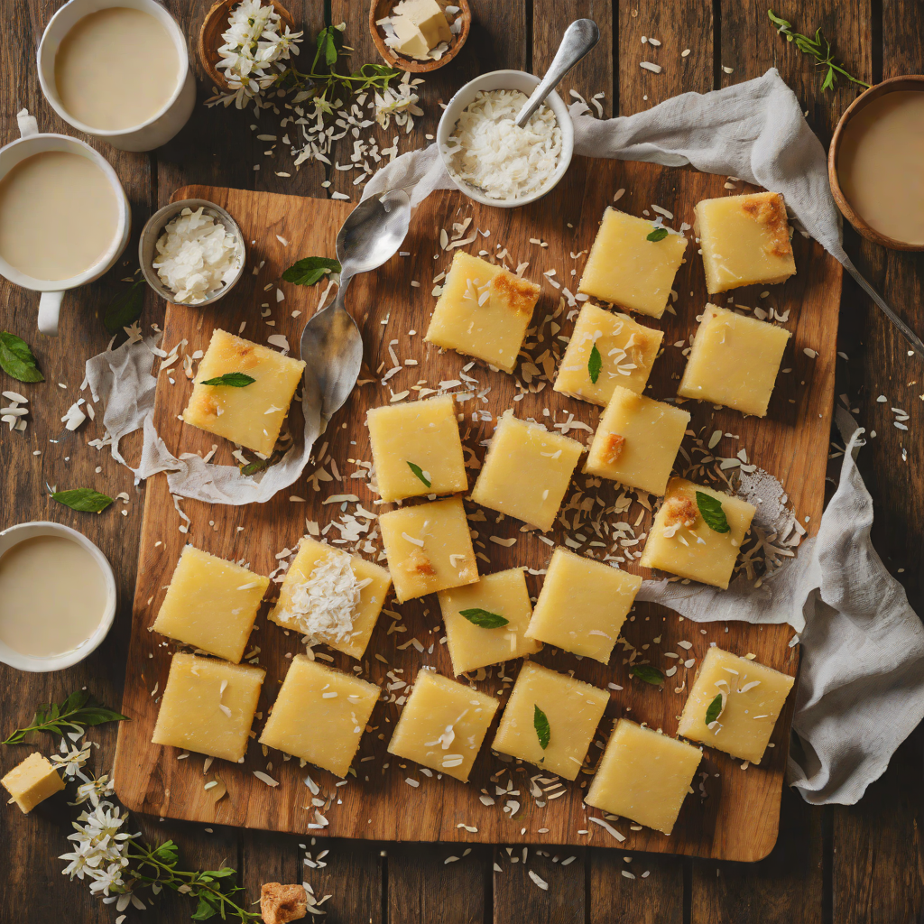 Butter Mochi Squares with Coconut Milk