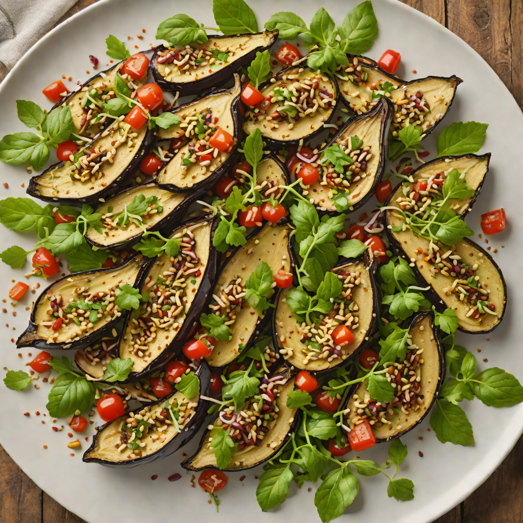 Roasted Eggplant and Za’atar Salad with Tahini Dressing