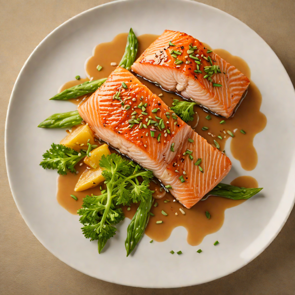 Pan-Seared Salmon with Miso Glaze and Ginger