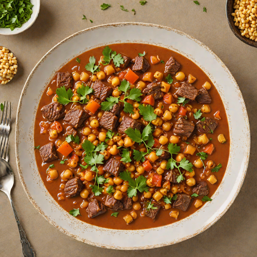 Harissa-Spiced Beef and Chickpea Stew