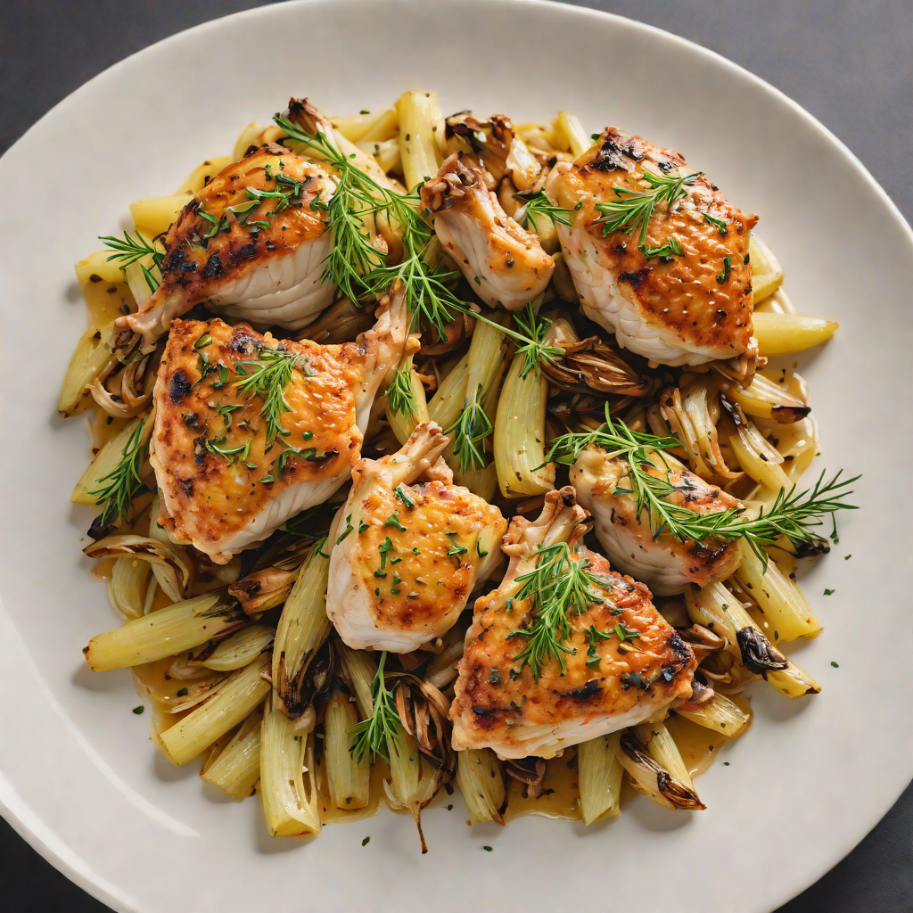 Sautéed Chicken Thighs with Roasted Fennel and Garlic