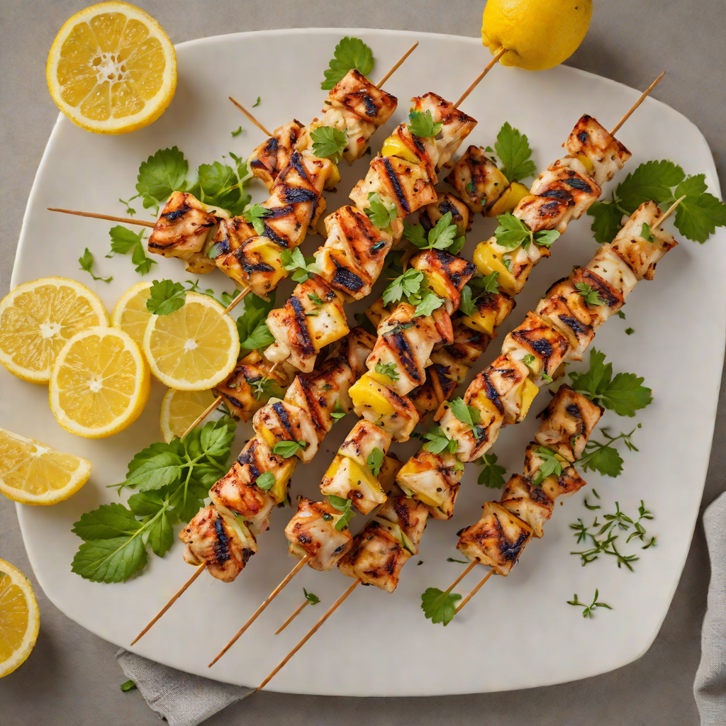 Charred Lemon-Oregano Chicken Skewers