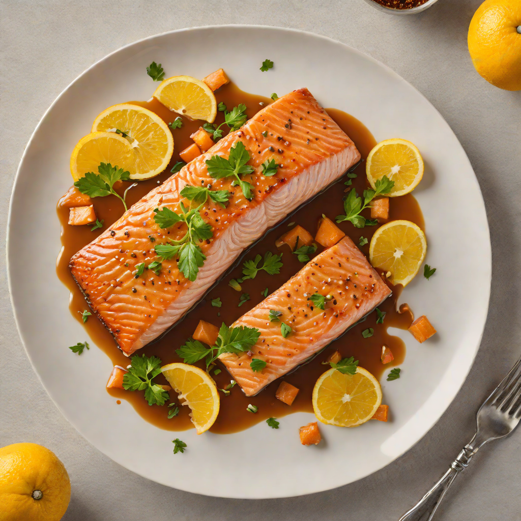 Pan-Roasted Salmon with Citrus Soy Glaze and Ginger