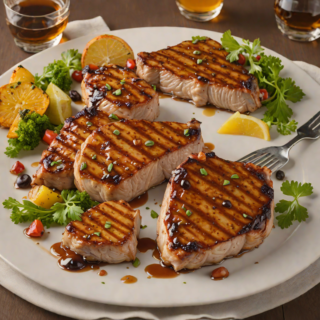 Grilled Crown Royal Bourbon-Glazed Pork Chops
