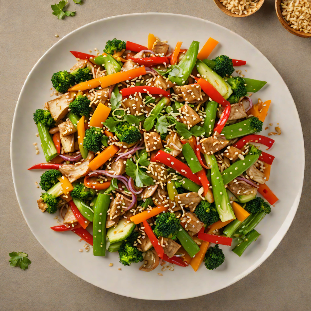 Vegetable Stir-Fry with Garlic and Ginger Sesame Sauce