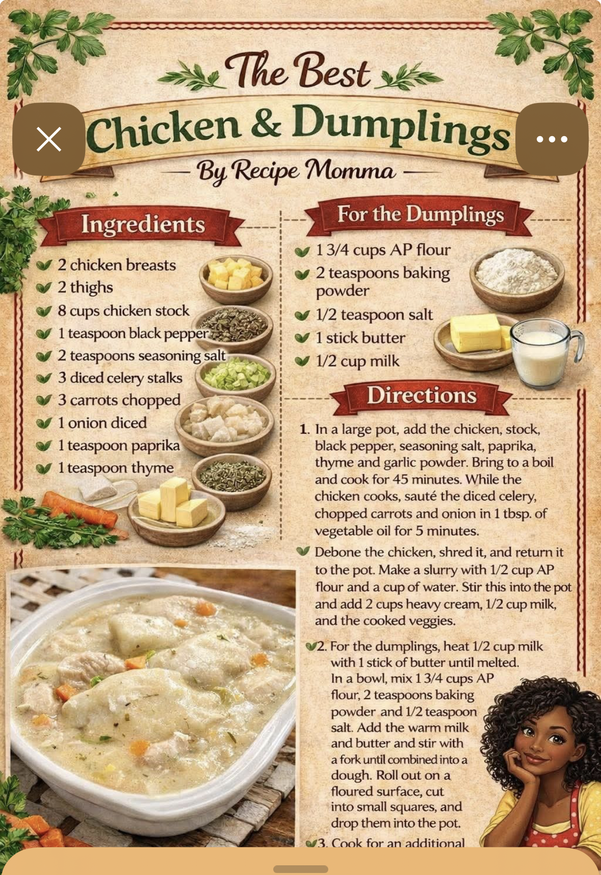 Granny’s Country Kitchen Chicken and Dumplings