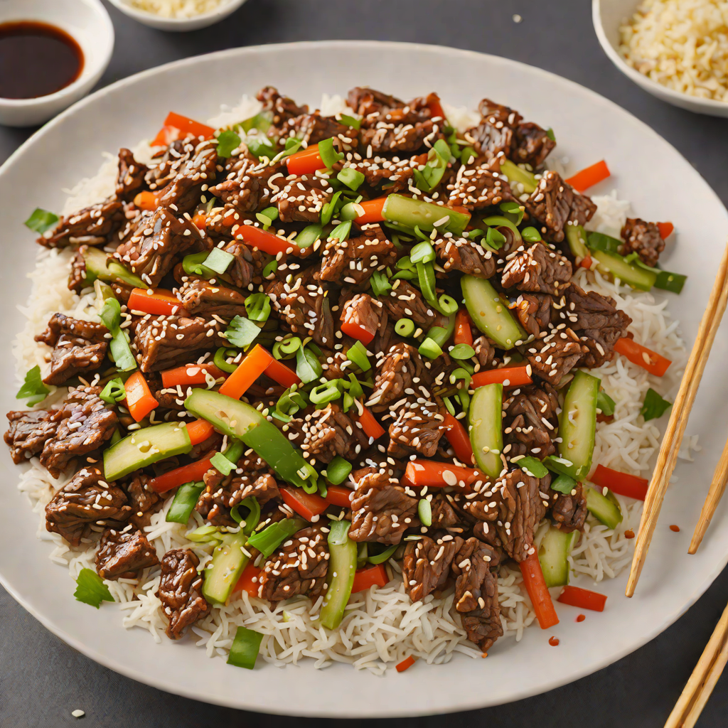 Spicy Korean-Style Beef Bulgogi Stir-Fry with Sesame