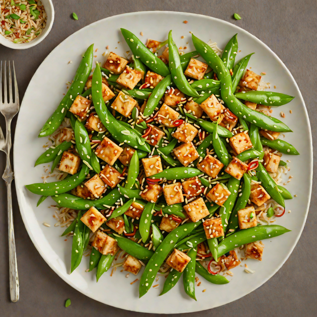 Sesame-Ginger Stir Fry with Tofu and Snow Peas