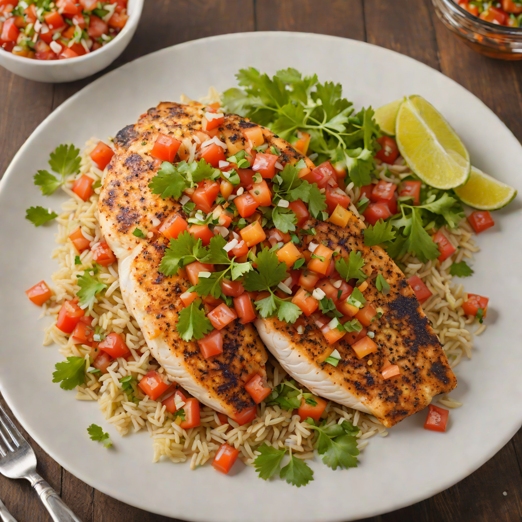 Pan-Seared Tilapia with Spicy Southwest Tomato Salsa