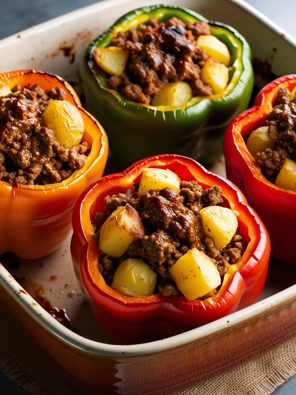 and Potato Stuffed Bell Peppers