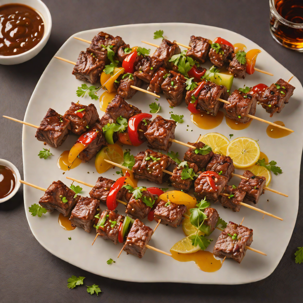 Crown Royal Whiskey Glazed Beef Skewers