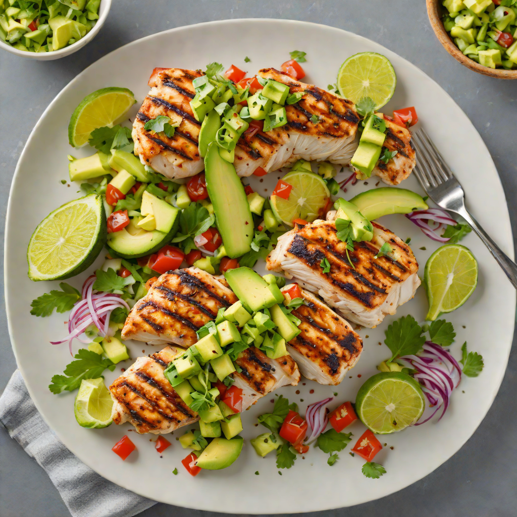 Lime-Ginger Grilled Chicken with Avocado Salsa