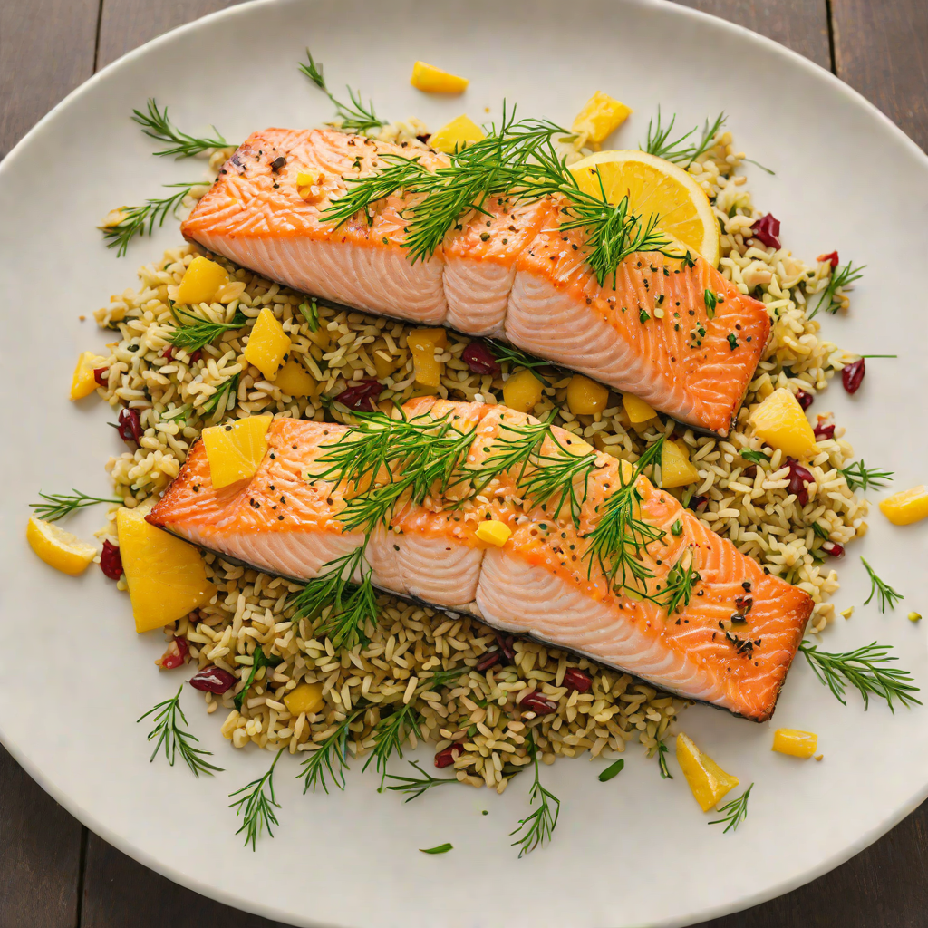 Pan-Roasted Salmon with Citrus-Infused Quinoa and Dill
