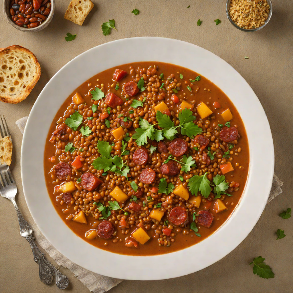 Slow-Cooked Spanish Lentil and Chorizo Stew