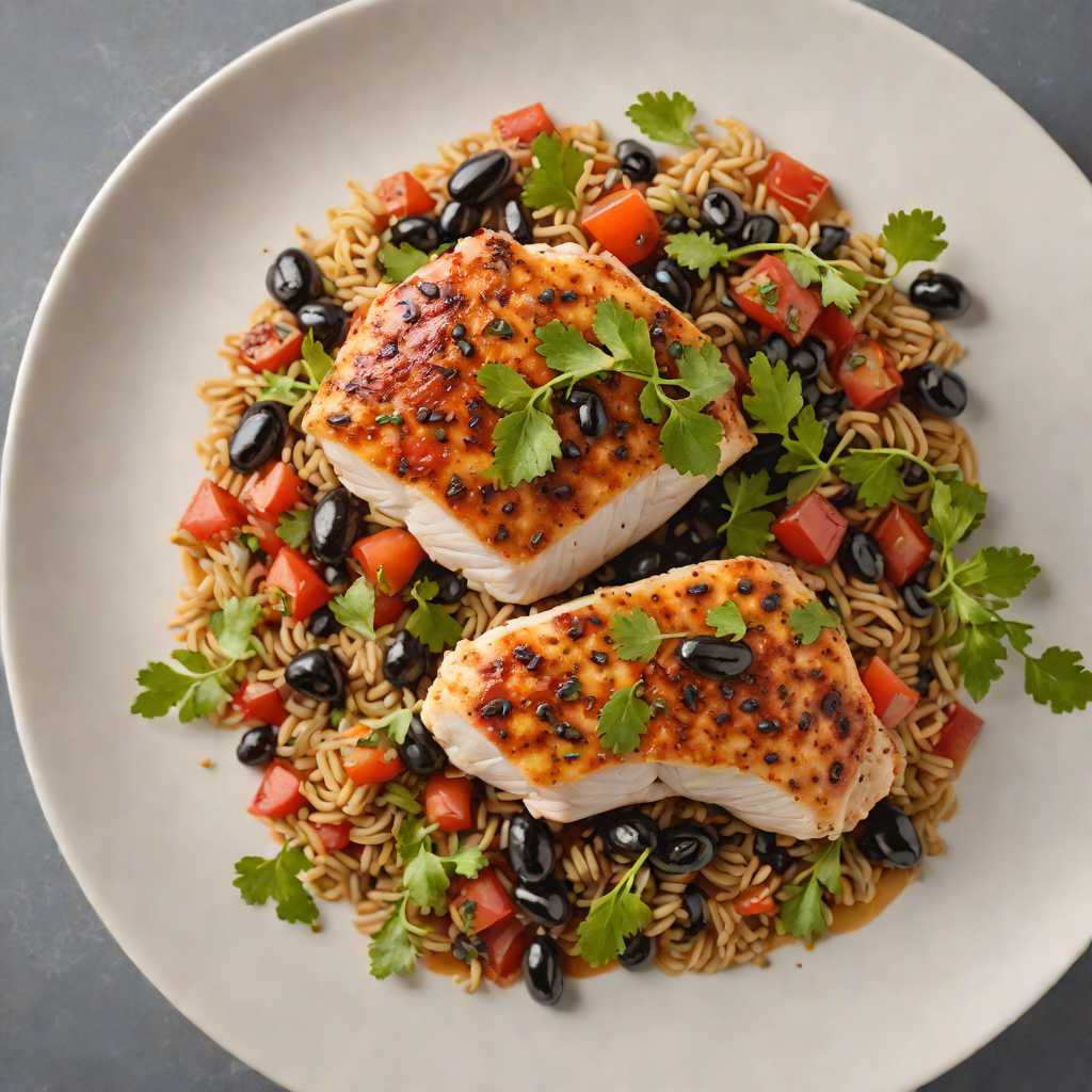 Pan-Seared Chicken with Spiced Tomato and Black Bean Ragout