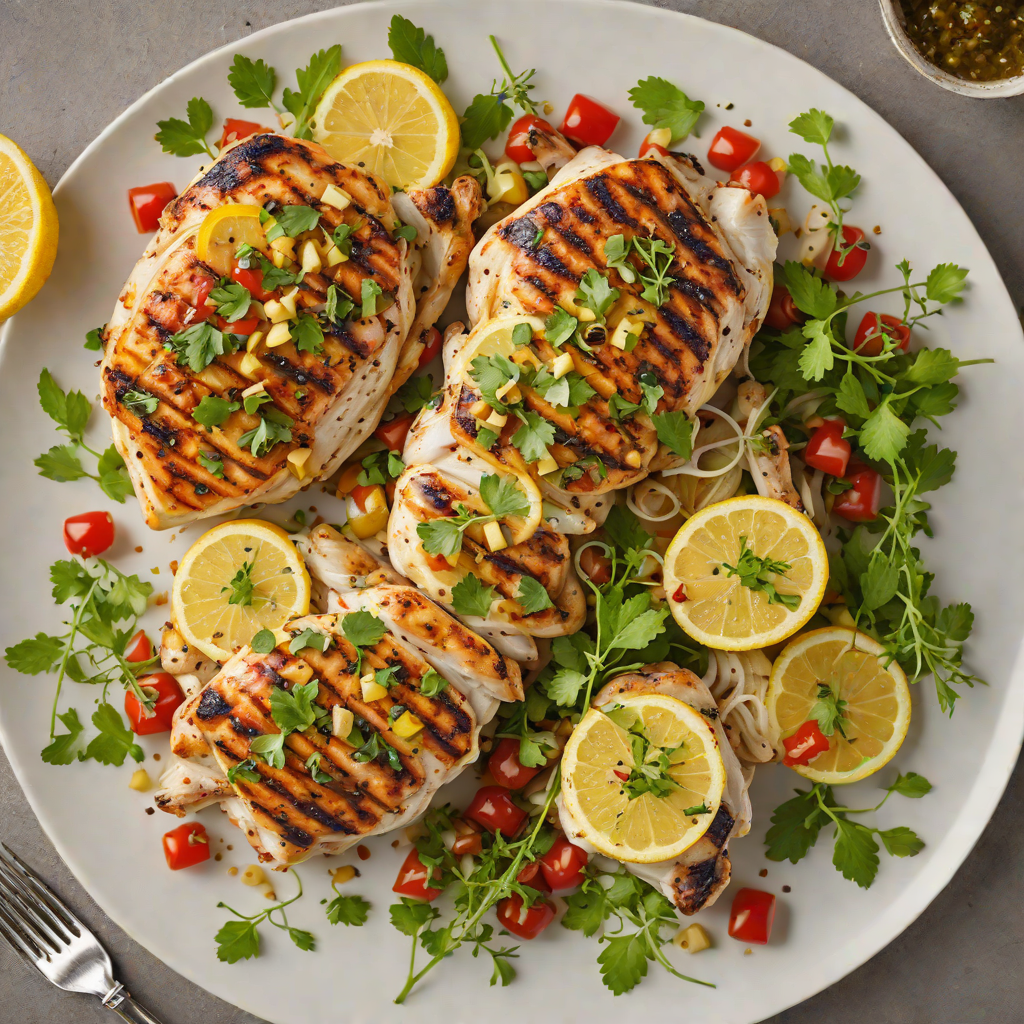 Grilled Lemon-Thyme Chicken with Zesty Herb Salsa