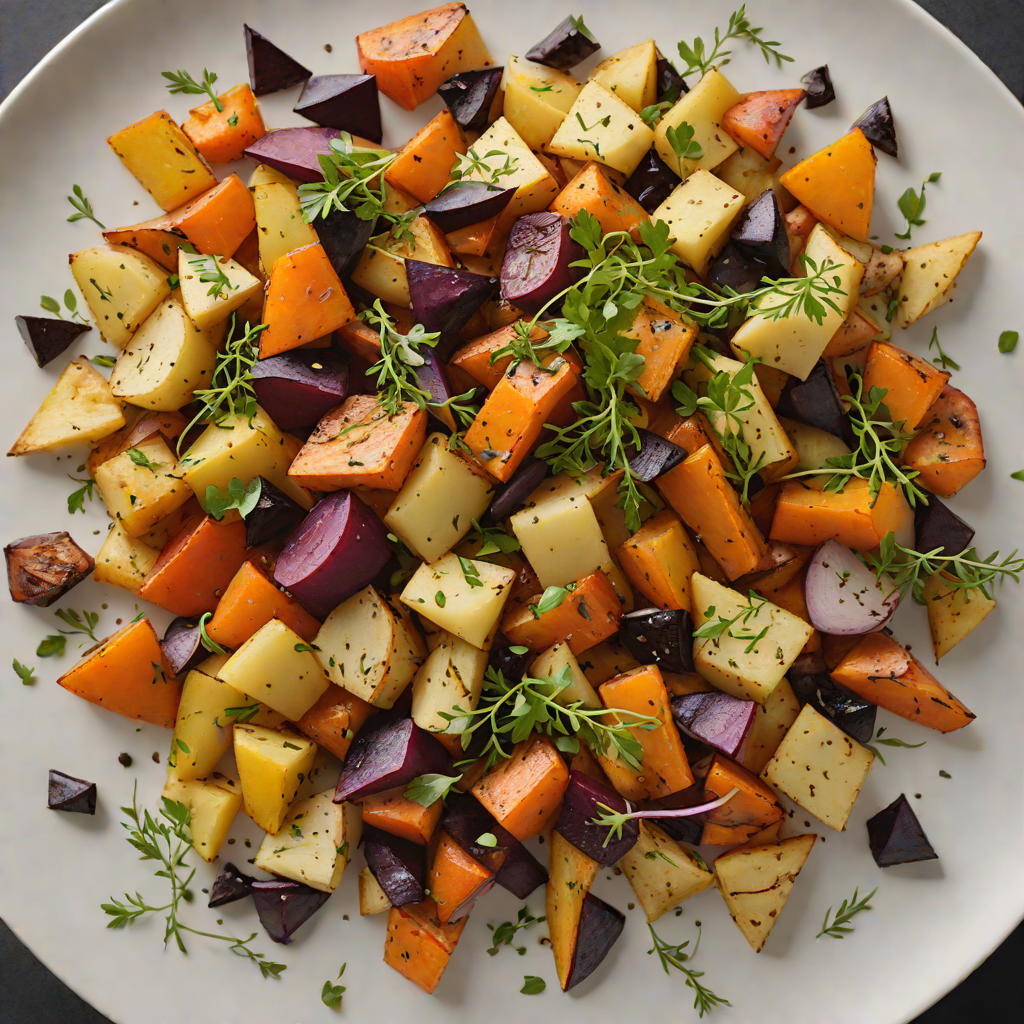 Compass-Rose Roasted Root Vegetable Medley