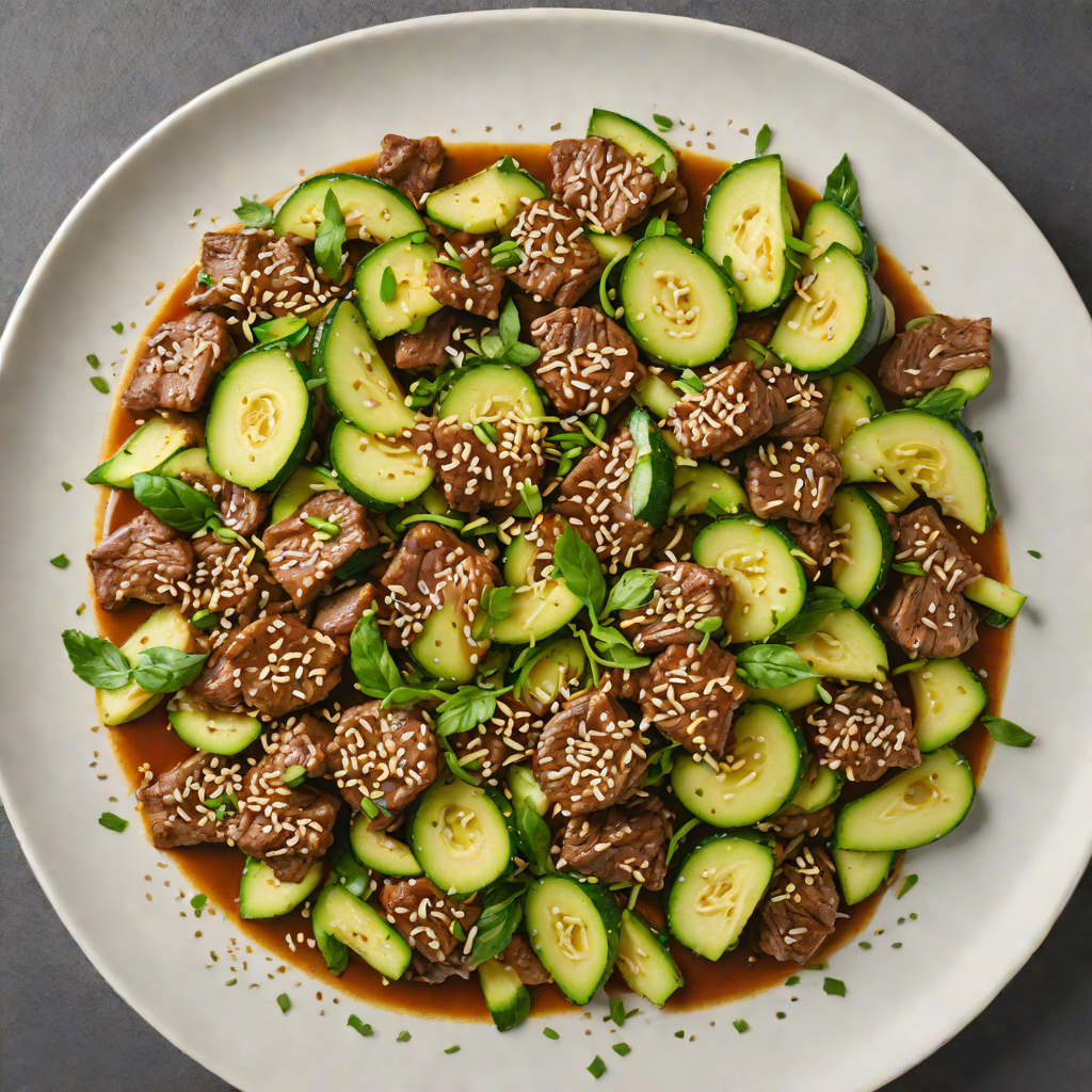 Sautéed Beef and Zucchini with Ginger and Sesame