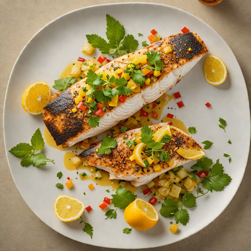 Pan-Seared Amazonian Fish with Citrus and Herb Salsa
