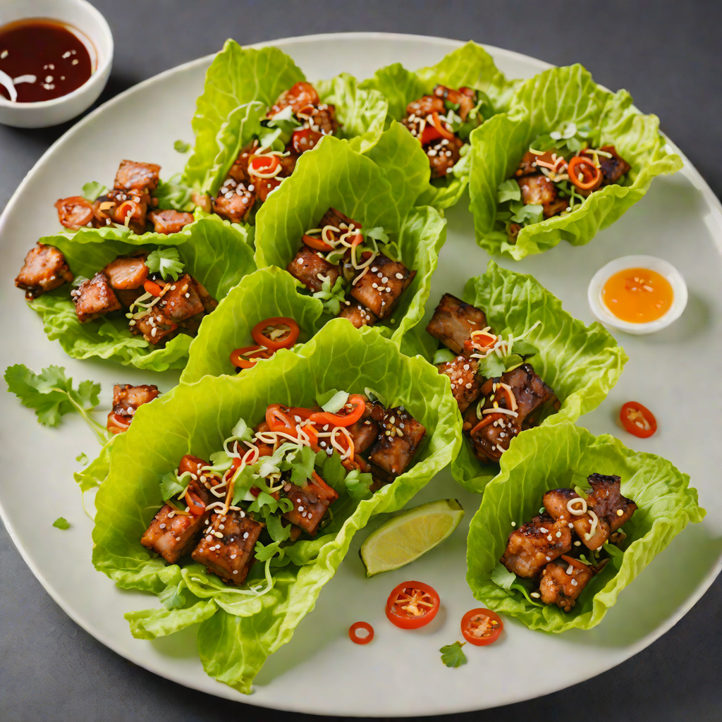 Seared Korean-Style Spicy Pork Belly Lettuce Wraps