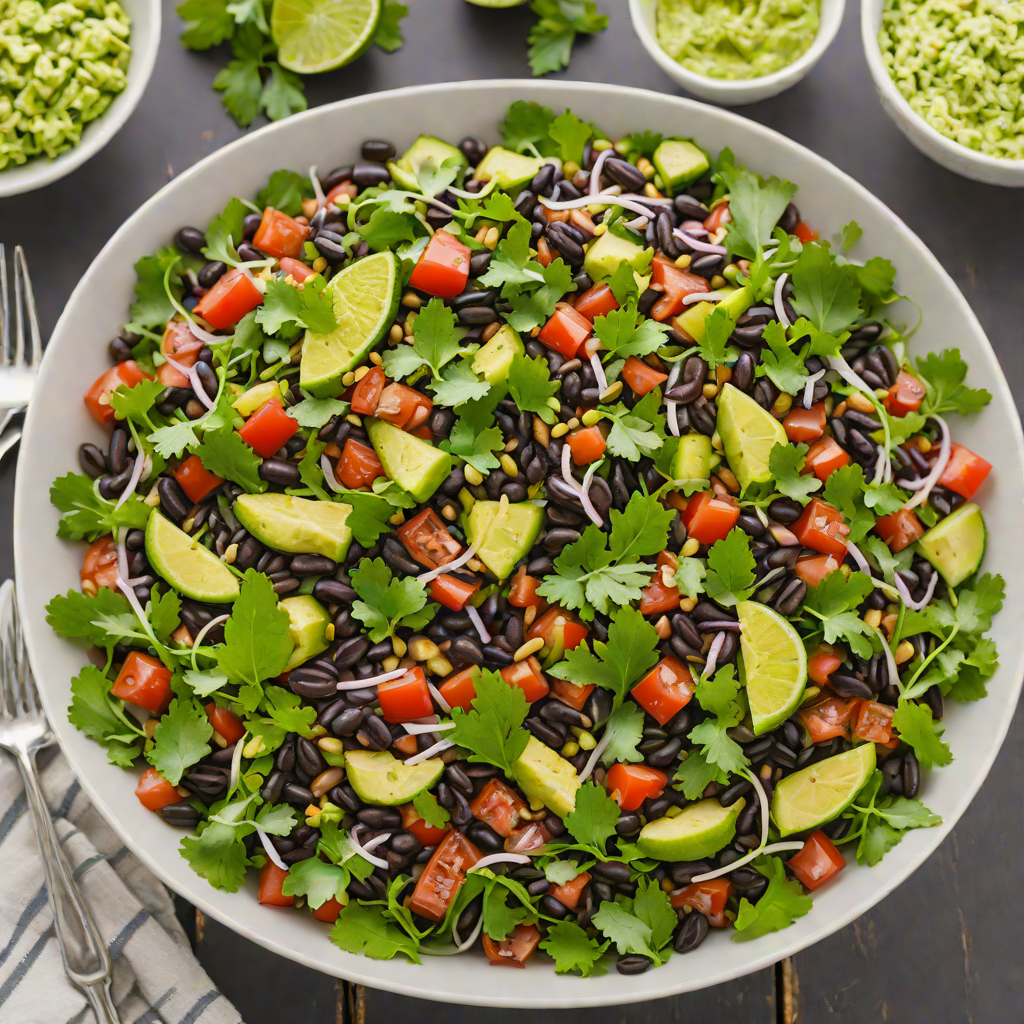 Sautéed Jícama and Black Bean Salad with Lime-Cilantro Dressing