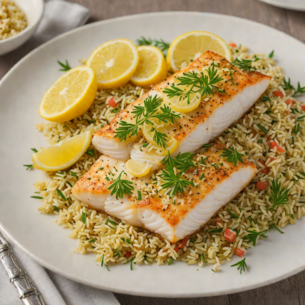 Baked Cod with Lemon-Dill Quinoa Pilaf