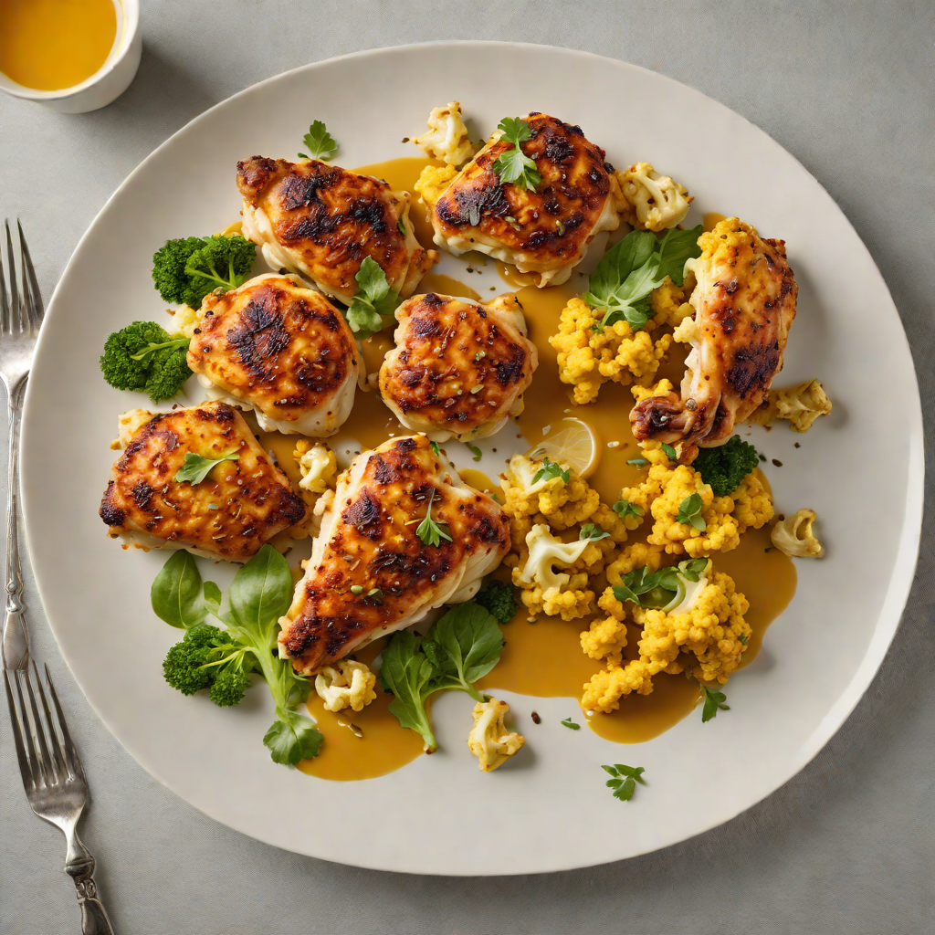 Pan-Seared Chicken Thighs with Roasted Cauliflower and Turmeric