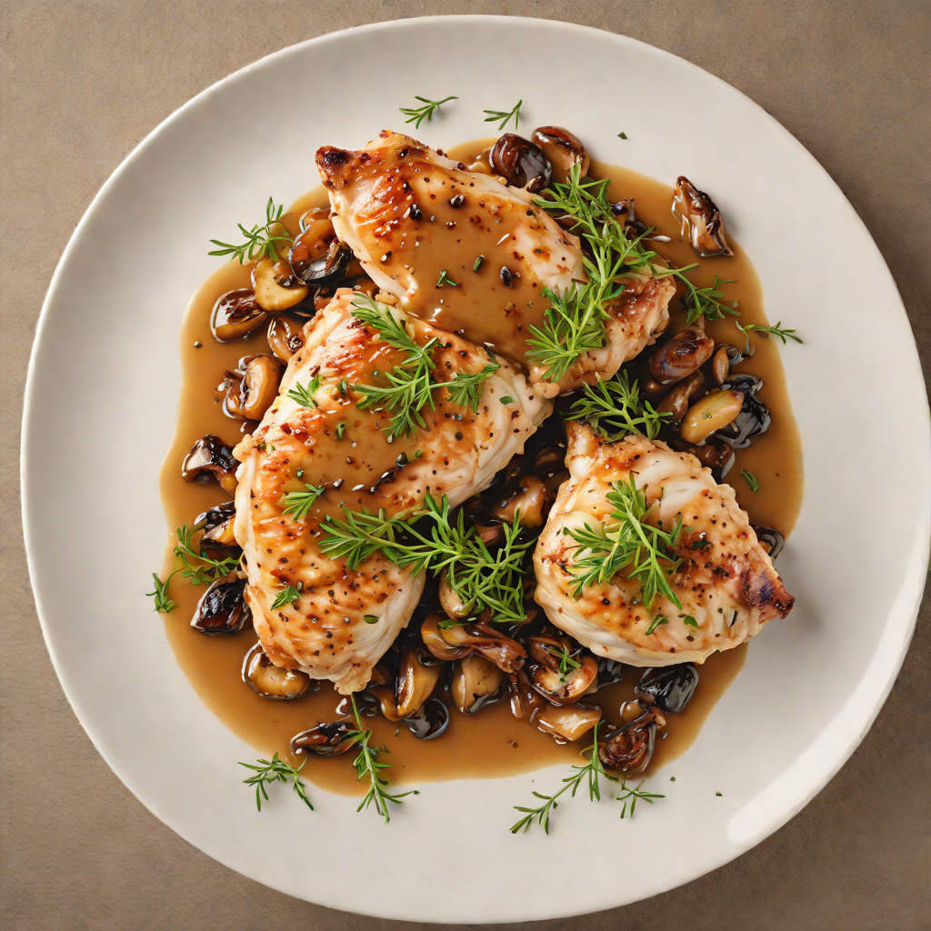 Pan-Seared Chicken with Caramelized Shallot and Thyme Sauce