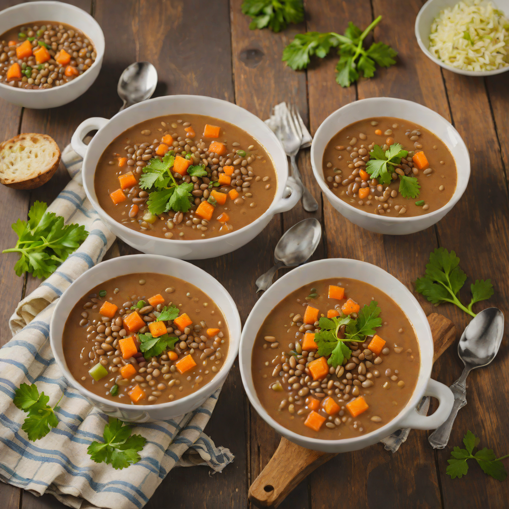 Slow-Simmered Greek Lentil Soup with Carrots and Celery
