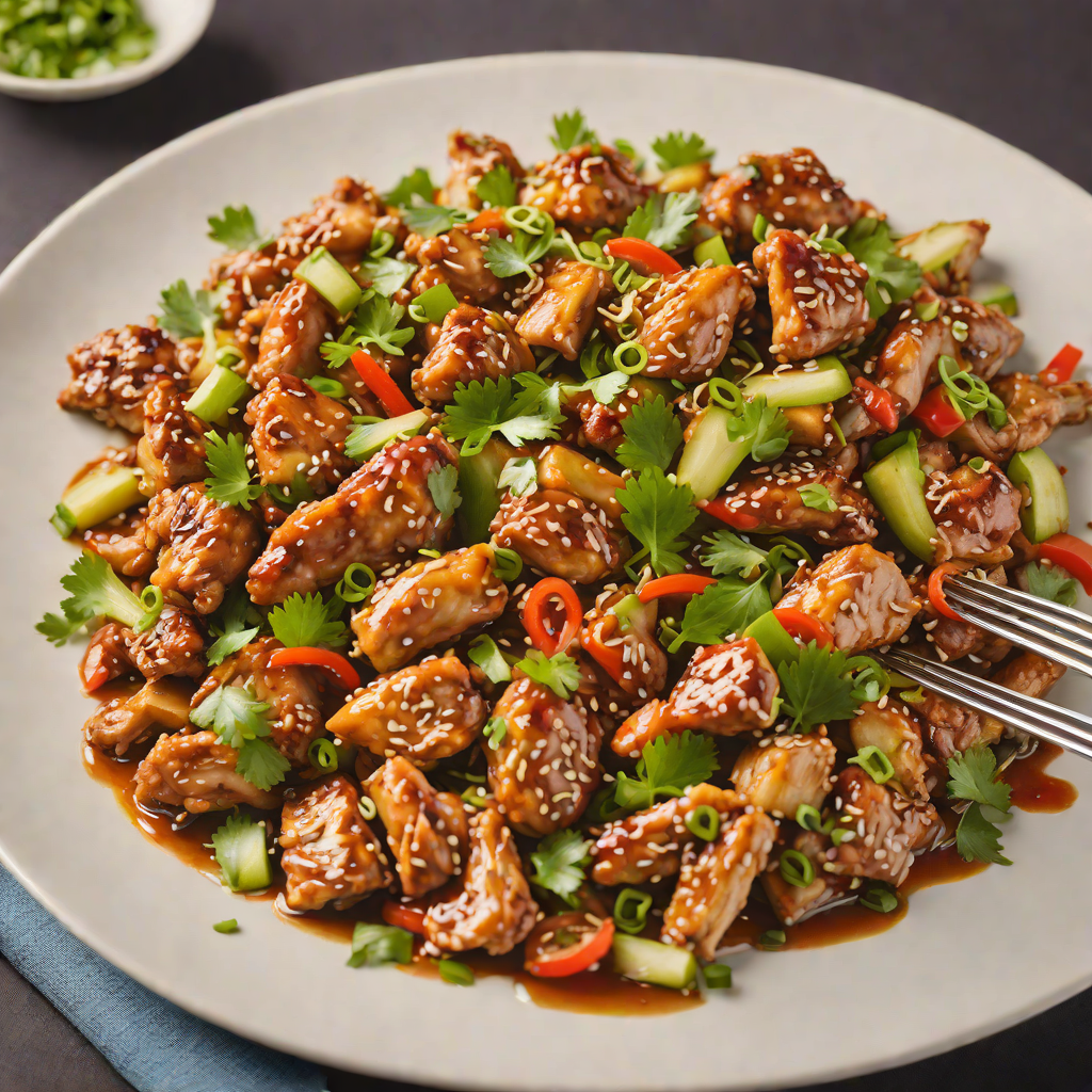 Stir-Fried Bing Quiz Chicken with Garlic and Ginger