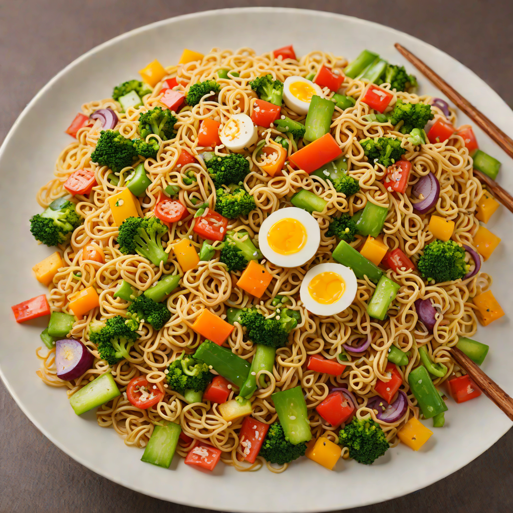 Stir-Fried Ramen Noodles with Mixed Vegetables and Soy-Garlic Sauce