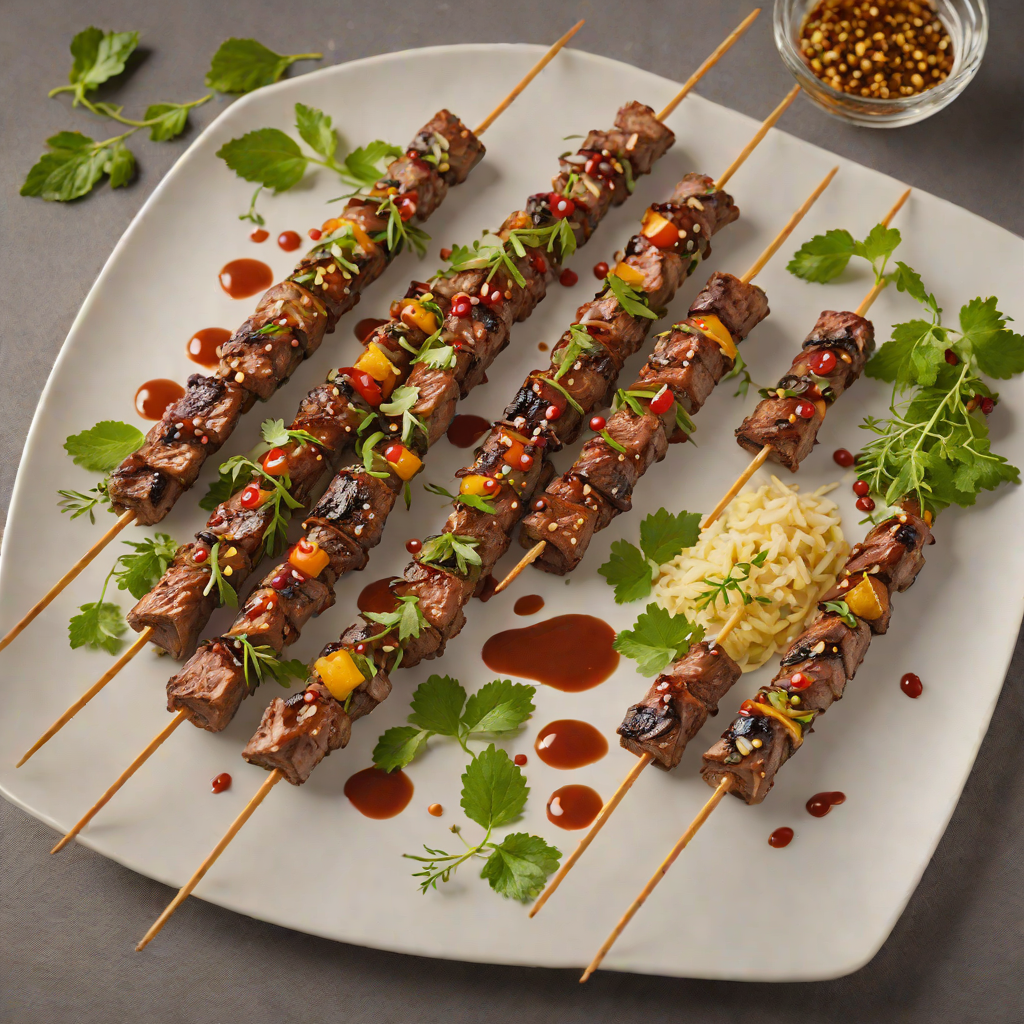 Smoked Kangaroo Skewers with Wattleseed and Pepperberry Glaze